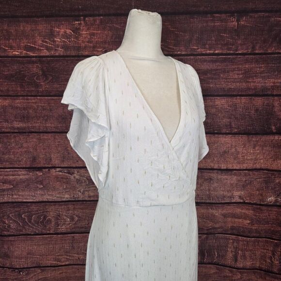 DREW Flowy White Fairy Dress Size Medium Cottage Bridal Graduation Romantic - Picture 4 of 9